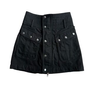 THE KOOPLES DENIM MILITARY SKIRT MINI STUDS Black Sz 1